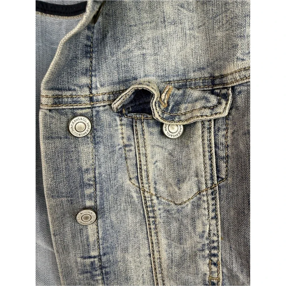 Mavi Jean jacket button up wash light Distressed Light Blue Denim Jacket